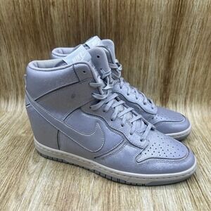 Nike Dunk Sky Hi Womens Size 9 Premium Metallic Silver Shoes Sneakers 644411-001